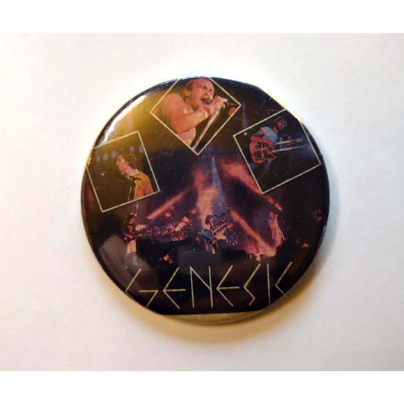 Genesis Badge Pinback BIG Button Original Vintage Pop Rock Music Phil Collins - Picture 1 of 2